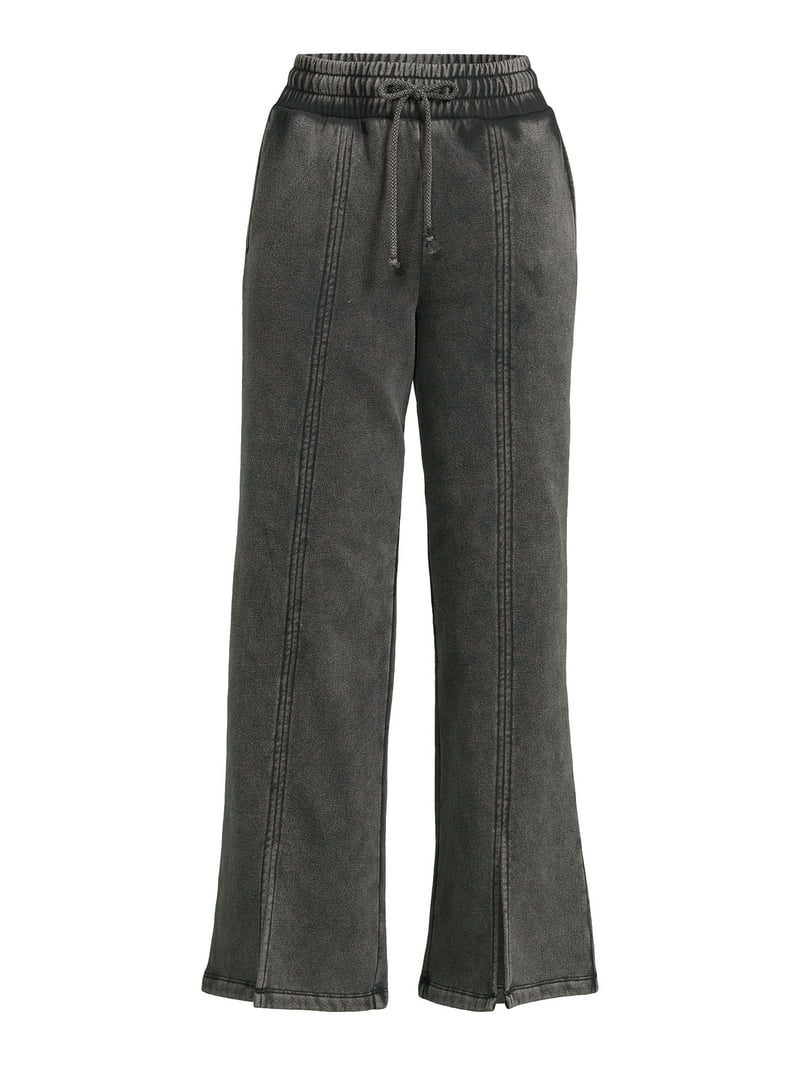 Self Esteem Juniors Washed Wide Leg Sweatpants with Slits