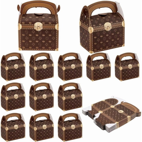 20pcs Wedding Party Gift Packing Box Handbag Shape Candy Gift Packing Boxes Printed Paper Unfolded Bags