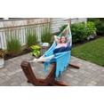 thumbnail image 2 of Sol Living Bahia Brazilian Patio Hammock Crochet Cotton Hammock Double Hammock for Two People Outdoor Patio Swing Chair Hand Woven Mayan Hammock Use Inside Outside Backyard Decor Porch Swing - Blue, 2 of 7
