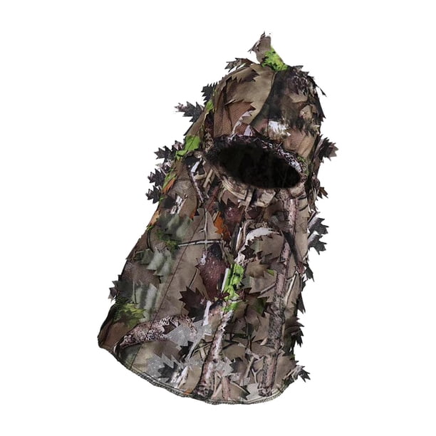 Sombrero Ghillie shamjiam 3D Disguise Unisex Transpirable Ligero Camuflaje Leafy para Forest Halloween Actividad Al Aire Libre Fotografía Gris