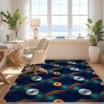 thumbnail image 3 of Design&I 2'x3' Ultra Soft Door Mat, Cd Record Vintage Disc Motif Repeating Diagonal Stripe Music Vinyl Refined None Fluffy Washable Easy Care Indoor rug for Bedside Entryway, 3 of 7
