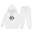 thumbnail image 5 of Gamivast Kids Winter 2 Piece Outfits Snowflake Print Hooded Sweatshirt and Sweatpants Set Fleece Lined Pullover Joggers Holiday Warm Tracksuit, 5 of 5