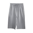 thumbnail image 6 of Lroveb Capri Pants for Women, Womens High Waisted Linen Pants, Knee Length Short Pants Ladies Loose Drawstring Casual Solid Color Shorts Grey, 6 of 8