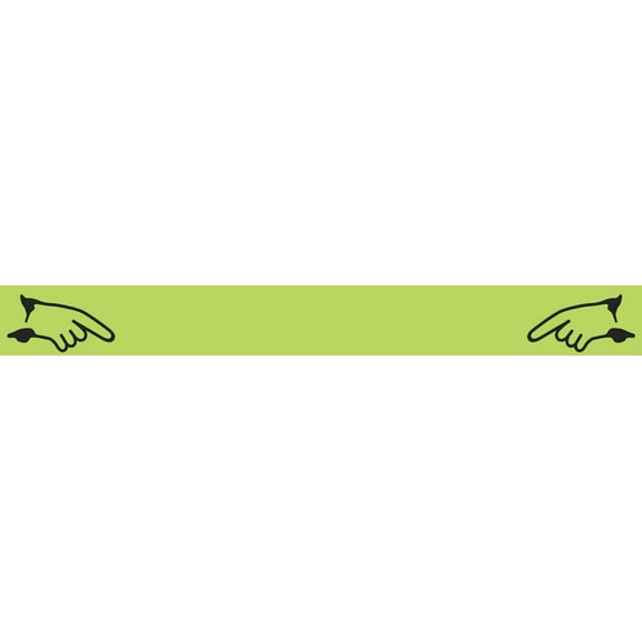 Rectangular Slogan Windshield Sticker - Black/Neon Green - "Fingers Pointing" - 14 1/2ʺL x 2 3/4ʺH - Pack of 12
