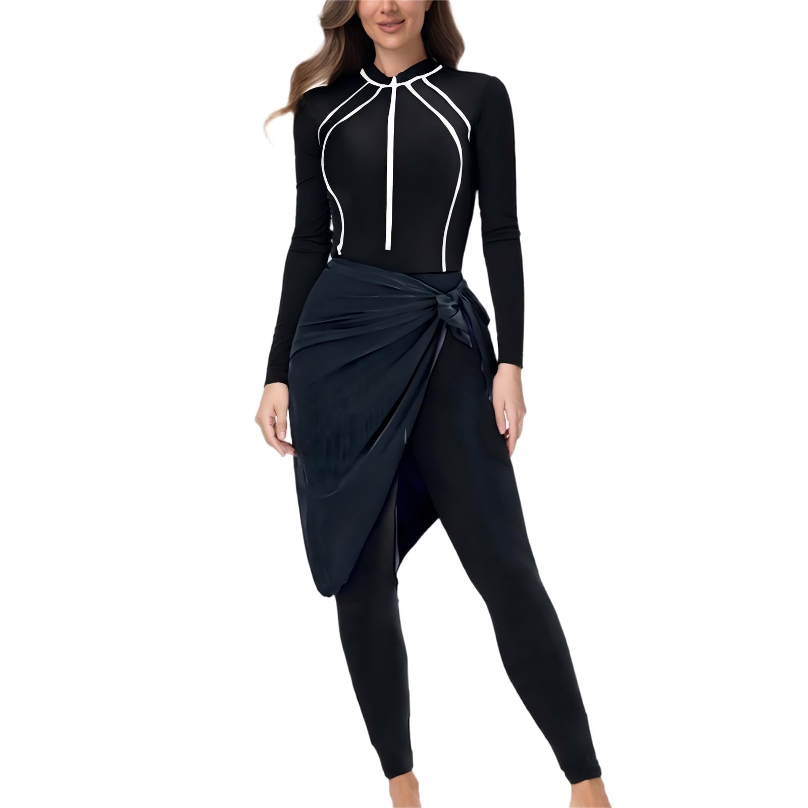 UPPADA One Piece Bathing Suits for Women Long Torso Swimsuits Full Coverage Swimsuit Ladies One Piece Swimsuits Full Coverage One Piece Swimsuit Black,L