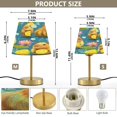 thumbnail image 2 of Modern Minimalist Cone Desk Lamp Antique Bronze Base & Linen Shade Bedside Table Lamp for Bedroom Living Room, Office, Dorm Capybaras Holding Lemons Medium, 2 of 7