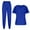 Blue, variant on Fgvctg Women Scrubs Sets Plus Size Scrubs Petite V-Neck Scrub Tops and Pants Medical Scrubs Nurse Uniforms Clothing Set for Women White L