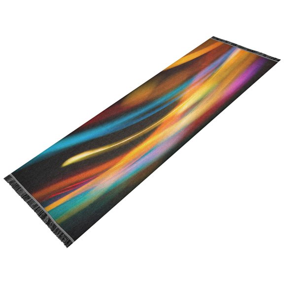 Vintage Modern Runner Rug,Non Slip Machine Washable 72"x23.5" Polyester Material Pet-Friendly Durable,Applicable to Entryway Rug Living Room Rug A Defocused Light Bar