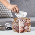 thumbnail image 6 of Sikiie Colorful Seashells Leather Tissue Box Cover Square, tissue box holder, Tissue Box with Bottom Belt-5.2”x5.2”x5.2”, 6 of 7