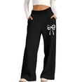 thumbnail image 5 of BXJX Girls Sweatpants, Fleece‑Lined Sports Warm Elastic Waist Fall Pants with Pockets Black Size 5-6 T, 5 of 6