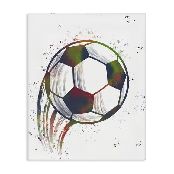Stupell Industries Contemporary Splatter Soccer Ball Canvas Art, 16 x 20, by Marcus Prime