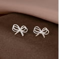 thumbnail image 5 of Solid 925 Sterling Silver Bow Stud Earrings for Women Teens Ribbon Stud Earrings Bowknot, 5 of 6