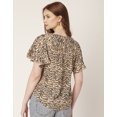 thumbnail image 6 of Moomaya Womens Printed Butterfly Sleeve Top, Button Down Summer Casual Top, 6 of 8