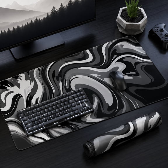 Gaming Desk Mat Extended，Gaming Keyboard Desk Pad,Extended Mouse Mat Non-Slip Rubber Base with Stitched Edges for Office Game Home XXL 31.4"x11.8"