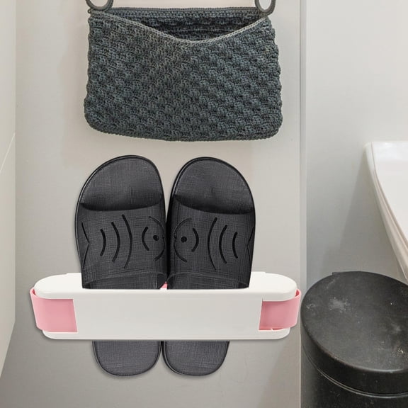 Baluue Folding Wall-Mounted Shoe Rack Organizer for Entryway and Bathroom Storage, Space-Saving Shoe Holder