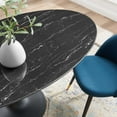 thumbnail image 6 of Dining Table, Oval, Artificial Marble, Metal Steel, Black, Modern Contemporary Urban Design, Kitchen Room Cafe Bistro Restaurant Hospitality, 6 of 6