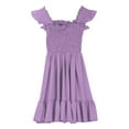 thumbnail image 4 of Gubotare Toddler Girl Dresses Toddler Baby Girl Boho Dress Ruffle Sleeveless Casual Dress Kids Floral Summer Beach Sundress Size 7-8T (Purple,7-8 Years), 4 of 5