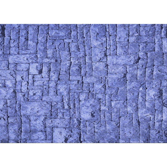 Ahgly Company Indoor Rectangle Patterned Sky Blue Dress Blue Area Rugs, 8' x 12'