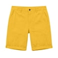 thumbnail image 5 of Eltusu Men's Casual Shorts, Knee Length Work Rolled Hem Elastic Waistband Shorts with Pockets Yellow Size 2XL, 5 of 6