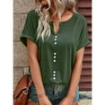 thumbnail image 4 of Mittory Plus Size T Shirts for Women Tops Summer Casual Short Sleeve Henley V Neck Button Up Tunic Loose Fit, 4 of 7