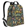 thumbnail image 2 of Lsque Colorful Hippie Pattern Backpack – School Travel Canvas Daypack with Ergonomic Padded Straps, Multiple Compartments & Leather Handle, 2 of 5