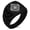 Black, variant on Stainless Steel Nautical Antique Royal Compass Chevron Pattern Biker Style Polished Ring