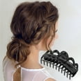 thumbnail image 3 of Unique Bargains 1 Pc Fashion Corrugated Edge Hair Clips Hairdo Clip Black, 3 of 5