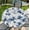 A-blue Flowers, variant on Round Tablecloth with Elastic Edge, 36-60Inch Waterproof Table Cloth for Dinner, Outdoor, Picnic, 44inch, Lantern Pattern