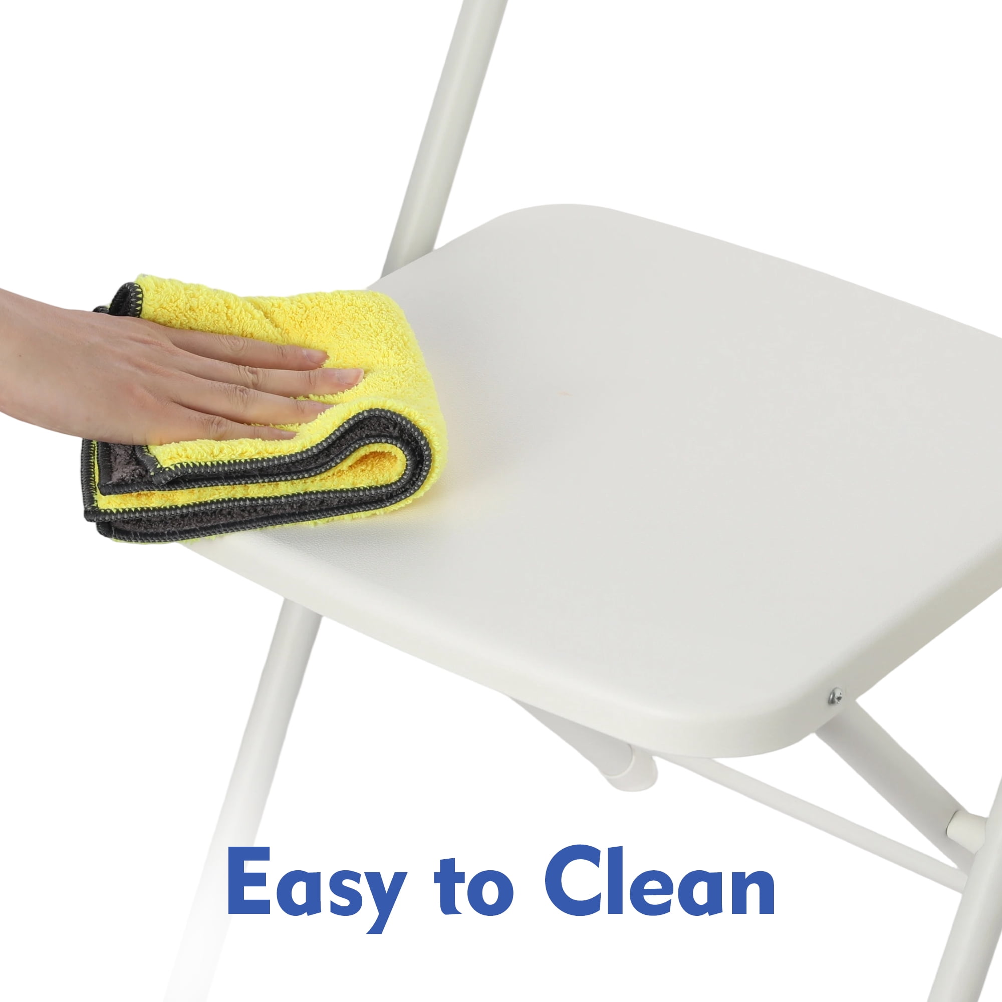 Mainstays Resin Folding Chair with Carry Handle, White