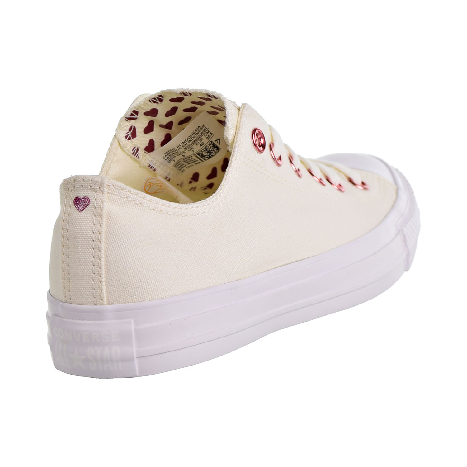 Converse Chuck Taylor All Star Ox Hearts Unisex Shoes Egret-Rhubarb-White 163283c - image 3 of 6