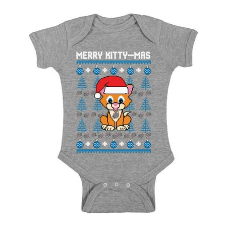 

Awkward Styles Ugly Xmas Baby Outfit Bodysuit Merry Christmas Kittymas Romper