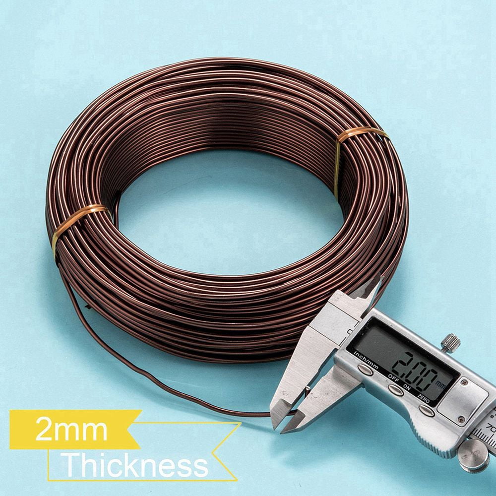 Anodized Aluminum Wire Bendable Metal Craft Wire Flexible Craft Wire for Beading Jewelry Craft Making Sienna 12 Gauge 2.0mm 55m/500g DIY