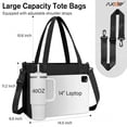 thumbnail image 4 of SUOSDEY Corduroy Tote Bag with Laptop Compartment&Cup Holder,Multipocket Work Tote for College,Teacher,Travel Crossbody Handbag, 4 of 7