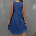 thumbnail image 4 of Summer Fashion Dresses for Womens 2024 Plus Size Round Neck Loose Oversized Dress Solid Color Casual Sleeveless Midi Dress Gift for Women Womens Plus $15 & Under, 4 of 4