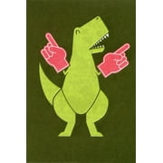 Recycled Paper Greetings T-Rex Dinosaur Wearing Foam Number 1 Hands Funny / Humorous Father's Day Card
