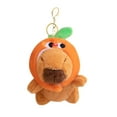 thumbnail image 3 of Llavero de peluche de capibara, lindo muñeco de peluche de capibara, llavero de coche, bolso Naranja, 3 of 9