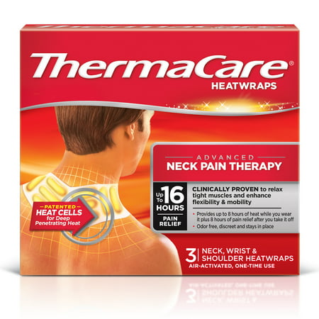 ThermaCare Advanced Neck Pain Therapy (3 Count) Heatwraps, Up to 16 Hours Pain Relief, Neck, Wrist, Shoulder Use, Temporary Relief of Muscular, Joint (Best Push Up Bars For Wrist Pain)