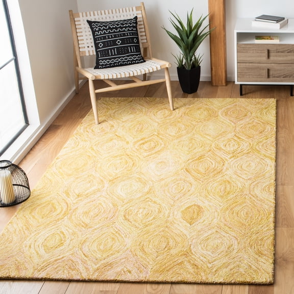 Safavieh Ikat Kim Geometric Wool Area Rug, Gold, 6' x 6' Square