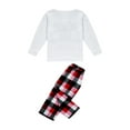 thumbnail image 6 of Family Matching Christmas Pajamas Set, Reindeer Print Long Sleeve T-Shirt + Plaid Pants Sleepwear for Adults, Kids, 6 of 10