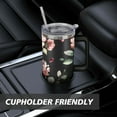 thumbnail image 7 of 40oz Pioneer Tumbler with Handle Lid and Straw,Colorful Floral Tumblers Gifts for Women Girls Men Adults（Black）, 7 of 7