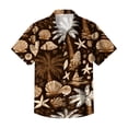 thumbnail image 5 of Mens Hawaiian Shirt Summer Casual Tropical Print Mens Short Sleeve Button Down Shirts Fashion Beach Vacation T Shirts Brown M, 5 of 6