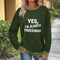 thumbnail image 2 of XPMWRP Women's Crewneck Long Sleeve Loose Sweatshirts Vintage Funny Letter Printed Fashionable Casual Pullovers Army Green XL, 2 of 7