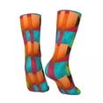 thumbnail image 4 of Cuban Colorblock Socks Colorful Print Modern Stockings Ladies Medium Soft Running Sports S, 4 of 7