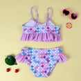 thumbnail image 5 of Rhuody 12-24 Months Girl Swimsuit Two Pcs Swimwear Sleeveless Cartoon Prints Bikini Floral Print Bathing Suit Swimwear Fashion Beach Wear, 5 of 7