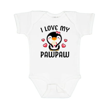 

Inktastic I Love My Pawpaw with Cute Penguin and Hearts Gift Baby Girl Bodysuit