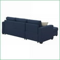 thumbnail image 5 of Navy Blue Reversible Pop-Up Sleeper Sectional – Easy-Assemble 87.5” Wide Contemporary Sofa | Blue | Solid Wood | Square Arms, 5 of 6