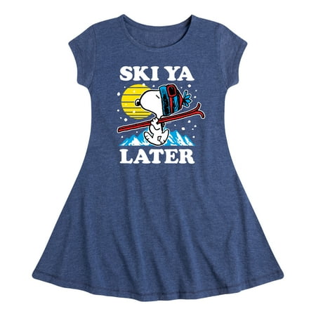 

Peanuts - Ski Ya Later - Toddler And Youth Girls Fit And Flare Dress