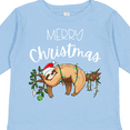 thumbnail image 4 of Inktastic Merry Christmas Cute Sloth with Santa Hat and Lights Boys or Girls Long Sleeve Toddler T-Shirt, 4 of 5