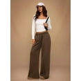 thumbnail image 6 of Women'S Wide Leg Sweatpants Baggy Drawstring High Waisted Joggers Lounge Sweat Pants with Pockets Coffee XL, 6 of 9