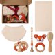thumbnail image 1 of Baby Bath Toys Set Feeding Triangle Bib Newborn Hair Brush Crochet Elephant Rattle Rectangle Wash Facecloth Teether heqiyong toy, 1 of 2